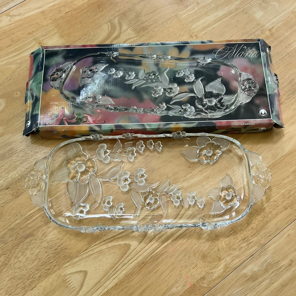 Mikasa Spring Medley Crystal Tray 15.5" Walther Glas West Germany SA569/349